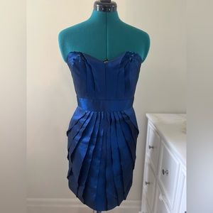 Max and Cleo Strapless Dress (Blue, US 4)